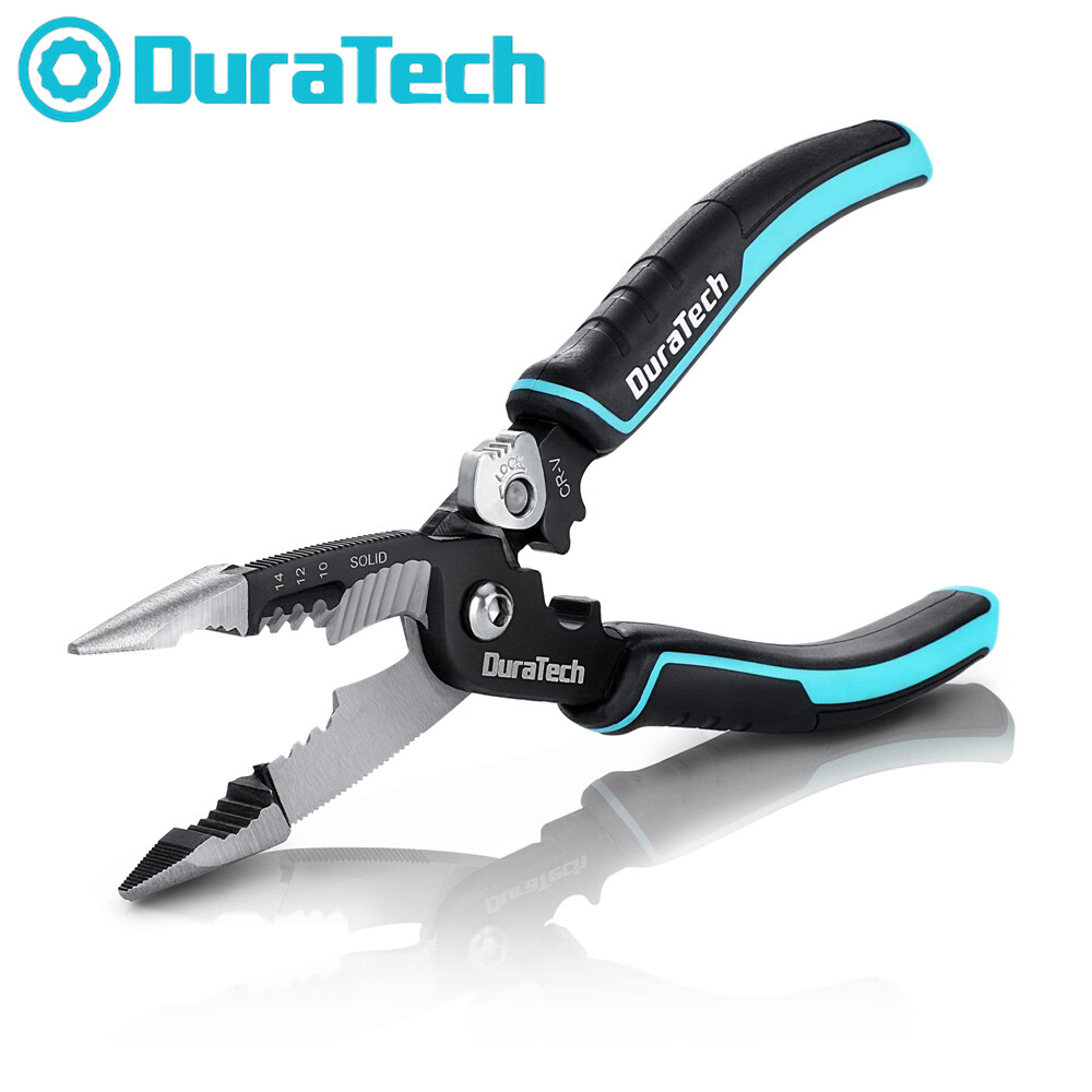 DURATECH 5-in-1 8-in Wire Stripper Tool Wire Cutter Stripping Needle Nose Pliers