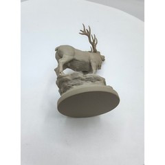 Bugling Elk Figurine 3D Printed Wildlife Statue Tan Rustic Cabin Decor 4 Inch