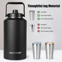 2 Gallon Water Jug with Wide Mouth, 256oz Insulated Water Bottle Keep Cold24h…