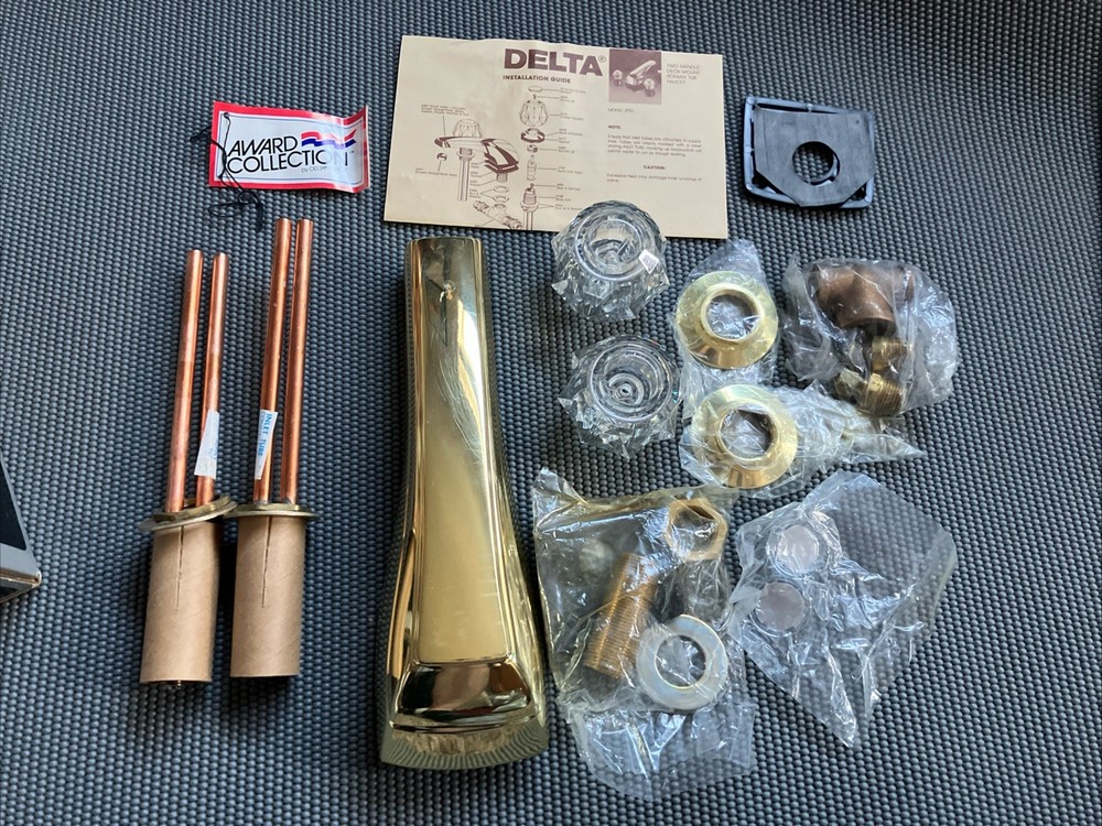 Vintage Delta Award Collection Bathroom Faucet 2710 BC 24k Gold Unused