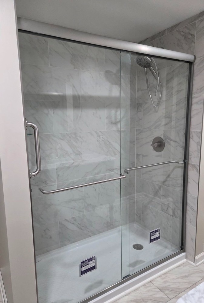 60″ x 72″ Bathroom Doors Brushed Nickel Shower Doors Glass Sliding 60 Inches