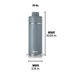 Ninja Thirsti 24 oz Travel Water Bottle, Stainless Steel, Leak Proof, 24 Hours C