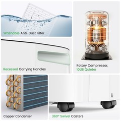 80/120/150 Pints Energy Star Dehumidifier For Home, Basement & Large Space