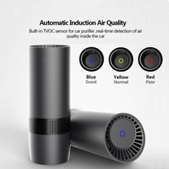 Mini Car Air Purifier True HEPA Air Purifier Ionizer Portable Air Cleaner Black