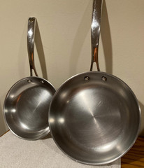 Belgique Stainless Steel Frying Pan Sauté set 8″ & 10″ NO Lid FREE SHIP