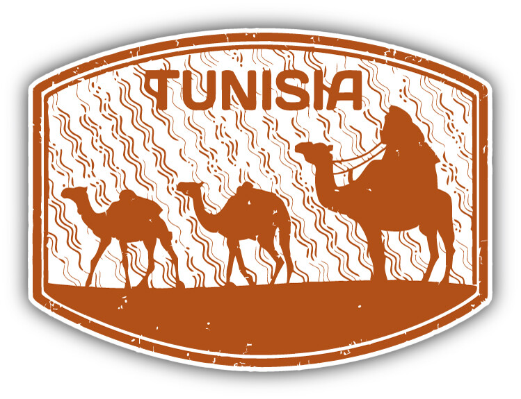 Tunisia Camels Desert Travel Grunge Stamp Car Bumper Sticker Decal