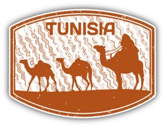 Tunisia Camels Desert Travel Grunge Stamp Car Bumper Sticker Decal