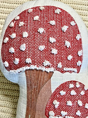 Mushroom Shaped Embroidered Throw Pillow – Fall Decor Pillow 15.5 in X 8in