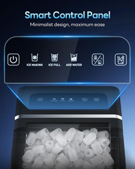Ice Makers Countertop, 26.5Lbs/24H Ice Machine with 2 Sizes Bullet Ice, 9 Ice Cu