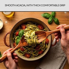 Premium 11pcs Acacia Wood Kitchen Utensil Set – Natural & Non-Stick Safe Cooking