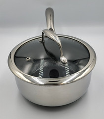 HexClad 2-QUART SAUCEPAN with LID 2 QT Hybrid Non Stick Pot -Used Good Condition