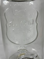 Glass Beverage Dispenser 2 Gallon with Glass Clamp Lid Hand-Wash Only
