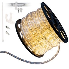Warm White LED Rope Lighting Flexible Indoor Outdoor Christmas Extend to 300ft