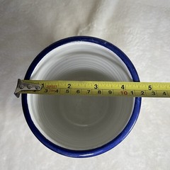 Le Souk UTENSIL WINE BOTTLE HOLDER Ceramique Stoneware White Blue 8” Tunisia