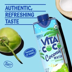 Vita Coco Coconut Water, Pure Organic, Refreshing Coconut Taste, Pack Of 12
