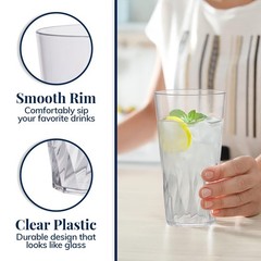 US Acrylic Palmetto 20 ounce Plastic Stackable Water Tumblers in Clear | Lightwe