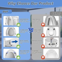 Raised Elongated Toilet Seat 18.5 for Seniors – Soft Close – Sturdy