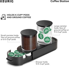 KEURIG Coffee Station Storage Organizer – Holds Both K-Cup & Ground Coffee