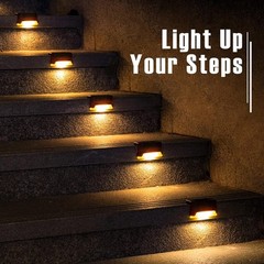 4~20 Pack Solar Deck Lights Outdoor Waterproof LED Steps Lamps For Stairs Fence