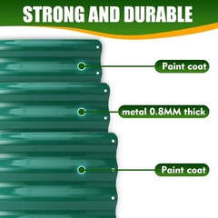 17-Inch Tall Green Metal Raised Garden Bed 3.3Ft Diameter Rust-Resistant