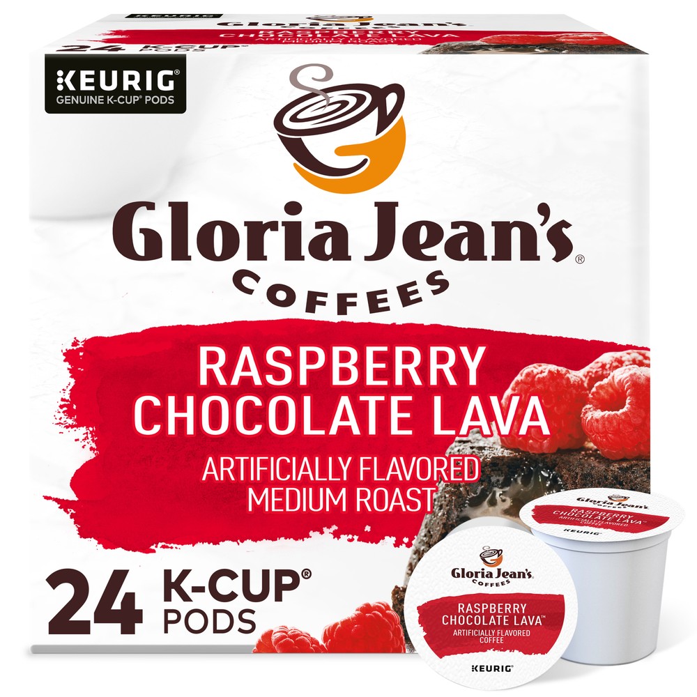 Gloria Jean’s Raspberry Chocolate Lava Coffee, Keurig K-Cup Pod, 24 Count