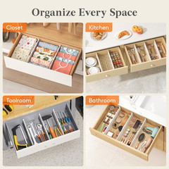 Lifewit 5″ High 5 Pack Drawer Dividers, 11.5″-18.5″ Adjustable Deep Drawer Organ