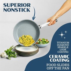 Granitestone 20 Pc Pots and Pans Set Nonstick Ceramic Cookware Set, Gray