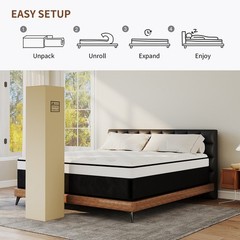 10/12/14 Inch Gel Memory Foam Hybrid Spring Mattress in Box Twin Full Queen King