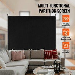 6FT Room Divider Single Panel Fabric Room Screen for Office Bedroom Black