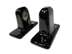 Black Ceramic Towel Bar Rod Rack Post Holder Brackets Tile In Mid Century Modern