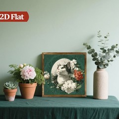 Vintage Floral Tabby Cat Wooden Plaque Victorian Home Decor for Entryway Cafe