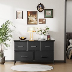 5 Fabric Drawers Dresser for Bedroom,Chest Organizer Units with Steel Frame