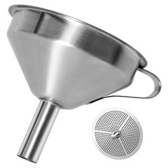 5″ Food Grade Stainless Steel Kitchen Funnel W Strainer Filter For Transferring