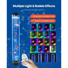 Bubble Tube Lamp 16 Color 2.67 ft Sensory Aquarium Lamp for Relief Calming