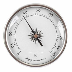 Premium Analog Hygrometer – All-Steel Silver Precision Humidity Gauge –1 Year W/