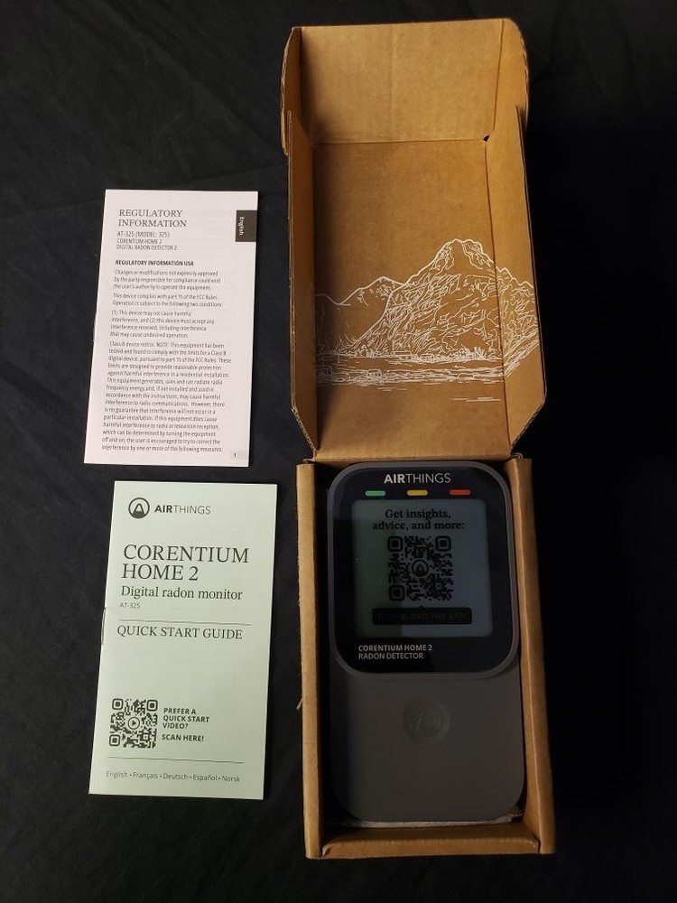 AIRTHINGS AT-325 CORENTIUM HOME 2 DIGITAL RADON DETECTOR (B26006322)