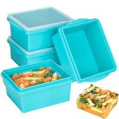 2 Cup Silicone Freezer Trays with Lids, Silicone Soup Freezer Molds – Leakproof,