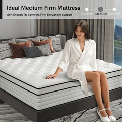 12/14 Inch Full Queen King Size Mattress Hybrid Foam Innerspring Bed in a Box