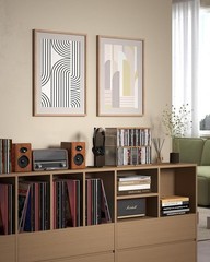 Retro Walnut CD Holder Desk Rack Organizer Storage Shelf Tower 30 Pcs