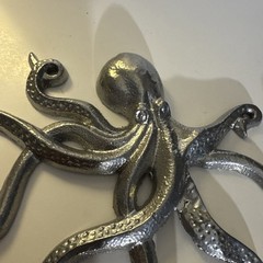 Heavy Cast Iron Silver ColorOctopus Coat Hook Key Rack towel hook Nautical Decor