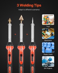 Plastic Welder Kit 60W/100W Plastic Welding Kit with 3 Tips & 20 Rods