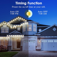 50FT Permanent Outdoor Lights, IP67 Waterproof Smart RGB LED Eave Lights with Ap