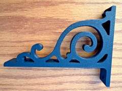 2 Black shelf Shelving Brackets 5 in X 6.5 in Decorative Durable Elegant Sturdy