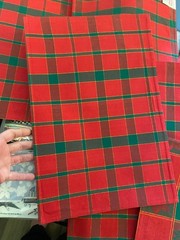 8 Royal Crest Holiday Xmas Placemats Green Red Plaid Gold Trim W/ Poinsettia VTG