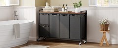 Laundry Sorter with 5 Sections, 45.5 Gal. (170 L) Laundry Hamper with Wheels and