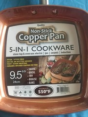 New Non-Stick 9.5” Square Copper Frying Pan ~ Ceramic Infused ~ Oven Safe