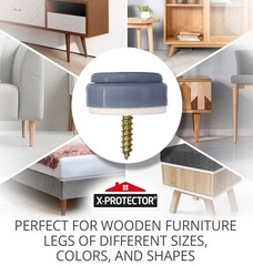 Chair Glides X-Protector – 1″ -16 Pcs Screw-on Premium Chair Furniture Gliders