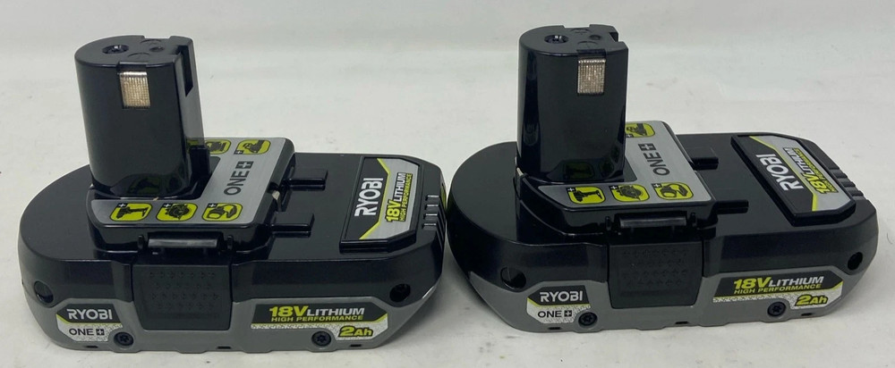 (Lot of 2 Batteries) RYOBI ONE+ 18V HP 2.0Ah Lithium-Ion Compact Battery PBP003