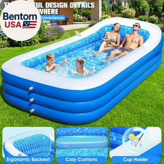 2026 Inflatable Pool with Canopy,Upgraded Blow up Pool for Adults&Kids,Large Inf