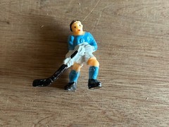Hockey Player Toy Figurine Cake Topper Lot Mini Figure Unbranded Vtg 6 pc Set